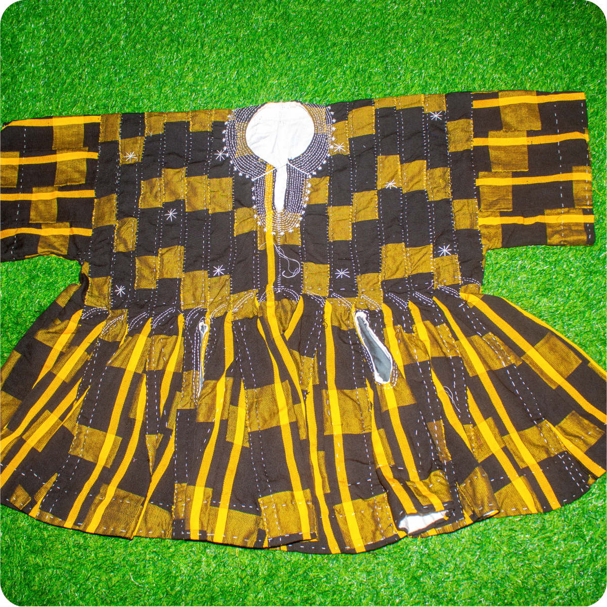 Black And Yellow Design Northern Smock - Image 2