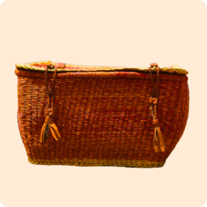 Bolga Four Square Basket With Cover