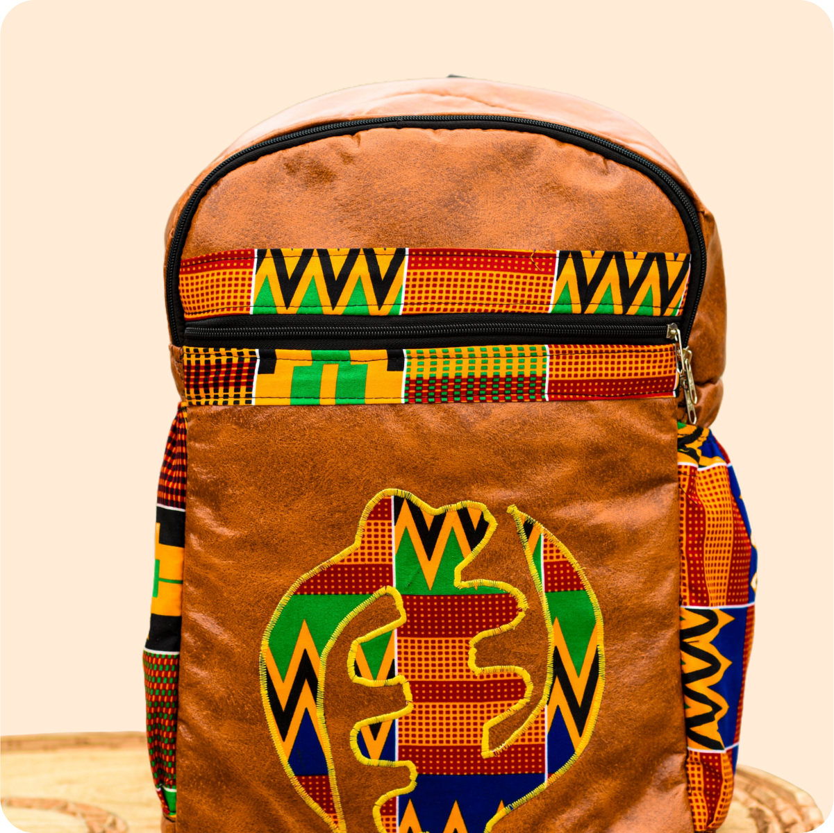 Dwakrom African Print Leather Bag
