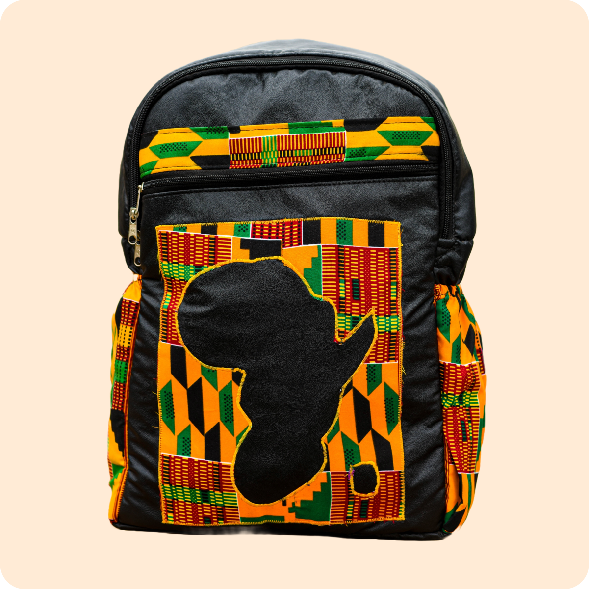 Dwakrom African Print Leather Side Bag