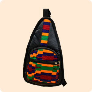 Dwakrom African Print Leather Side Bag
