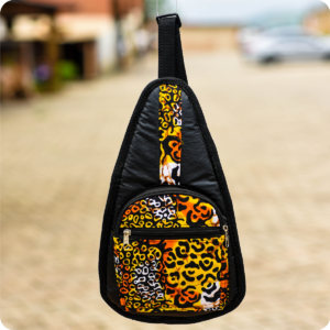 Dwakrom African Print Leather Side Bag