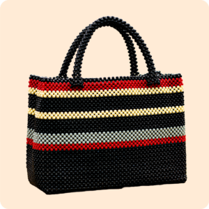 Dwakrom Red And Black Beaded Bag