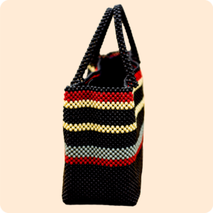 Dwakrom Red And Black Beaded Bag
