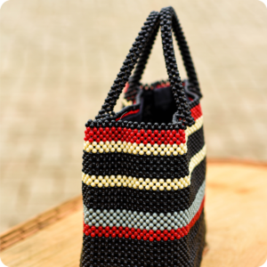 Dwakrom Red And Black Beaded Bag