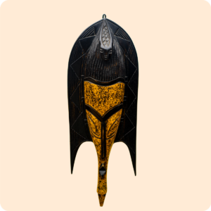 Premium Carved Fish Mask Sculpture