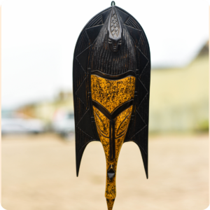 Premium Carved Fish Mask Sculpture