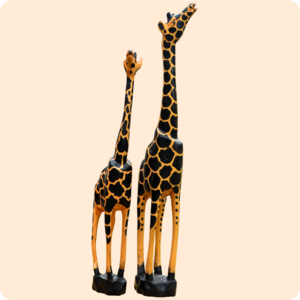 Premium Giraffe Carved Sculpture