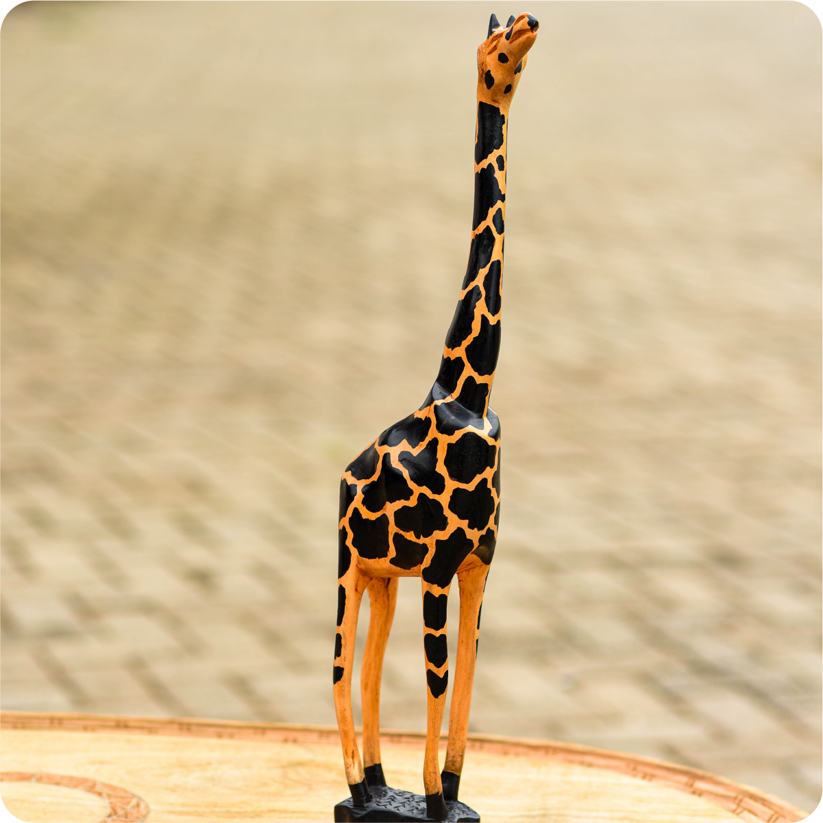 Premium Giraffe Carved Sculpture Small Main