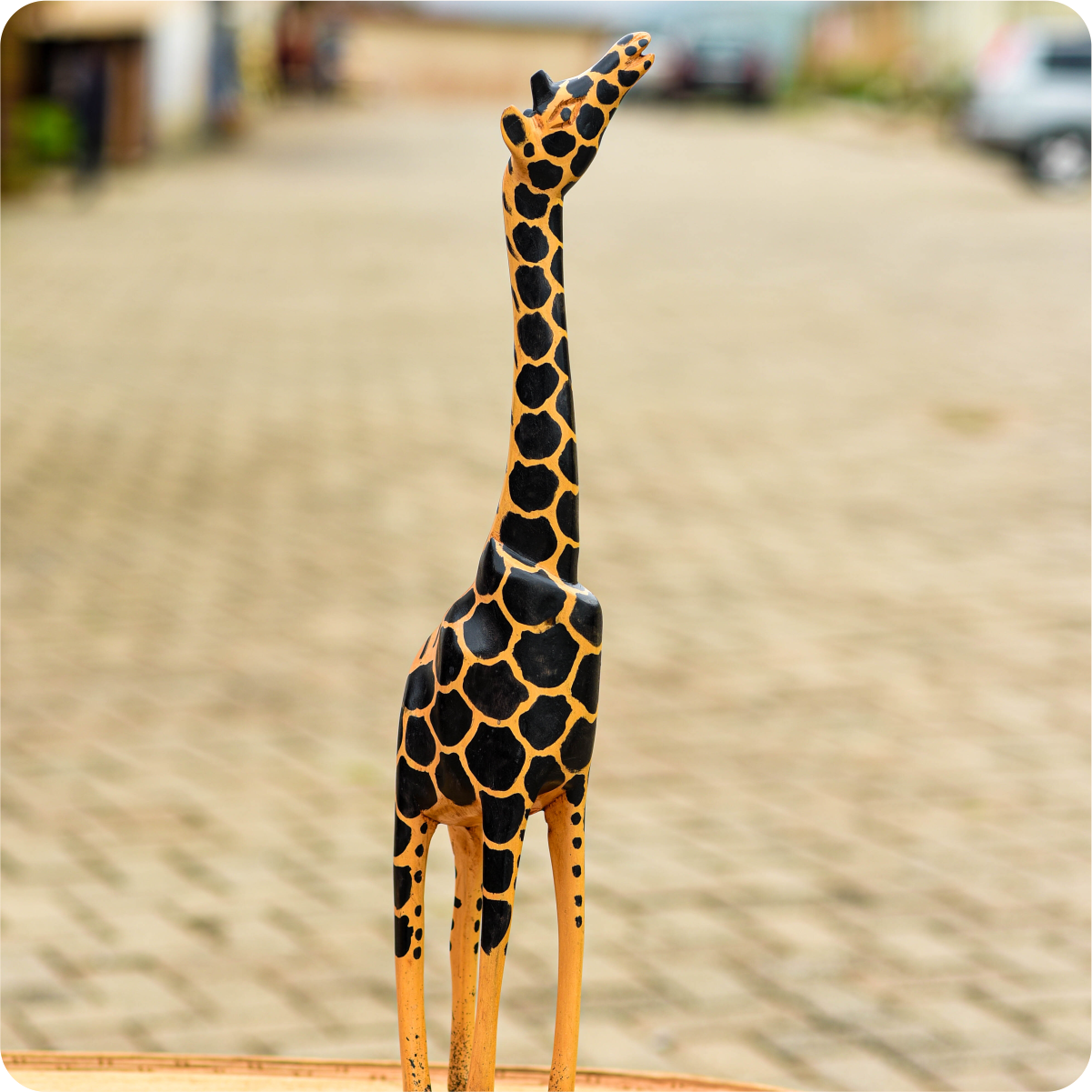 Premium Giraffe Carved Sculpture Small Main