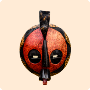 Premium Round Mask Carved Sculpture