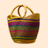 Bolga Multi Coloured V-Shape Basket