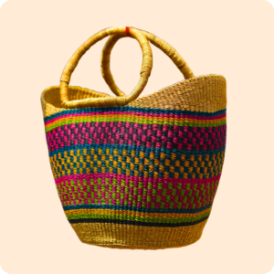 Bolga Multi Coloured V-Shape Basket