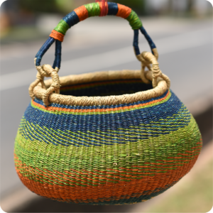 Dwakrom Bolga Round Basket
