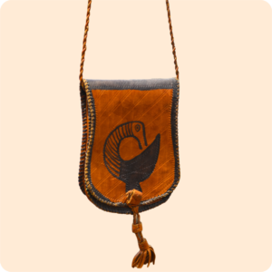 Dwakrom Brown Hand Leather Bag - Duck Design