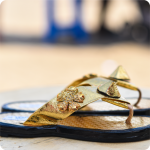 Ladies Golden Ahenema Slippers