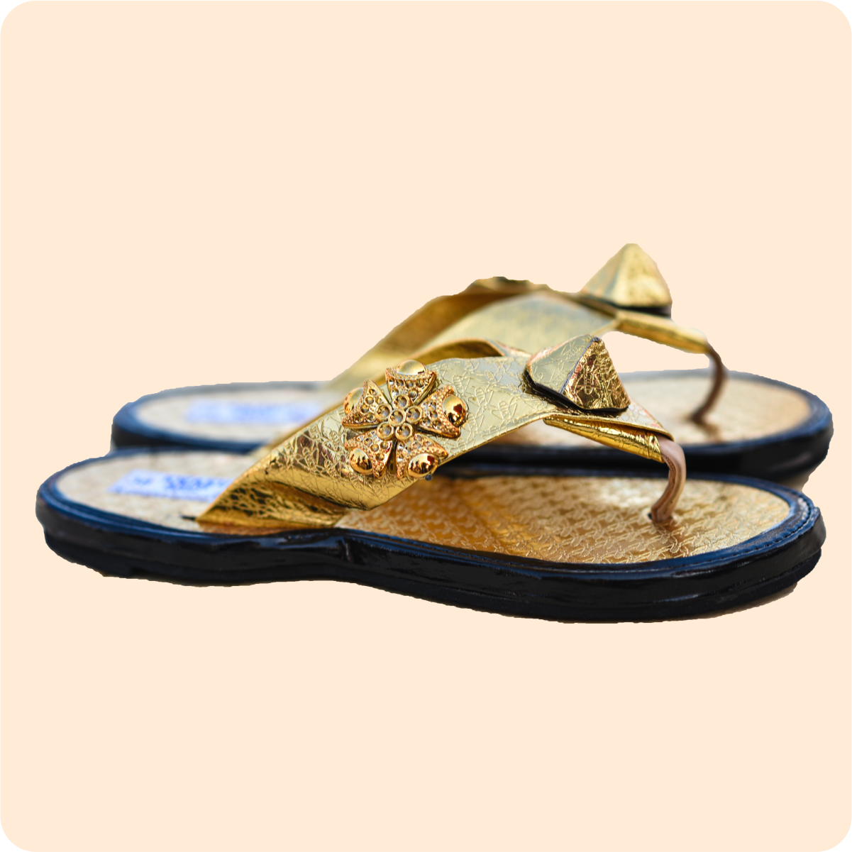 Ladies Golden Ahenema Slippers