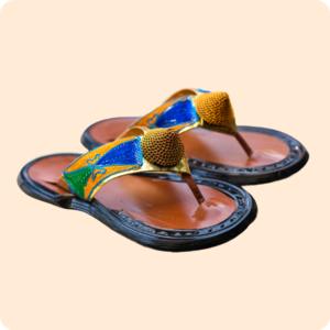 Men Ahenema Slippers Blue and Yellow