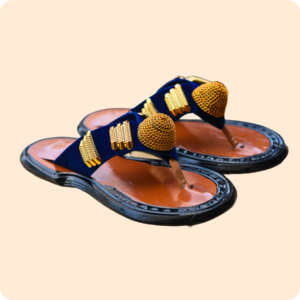 Men Ahenema Slippers with Black and Gold Slippers