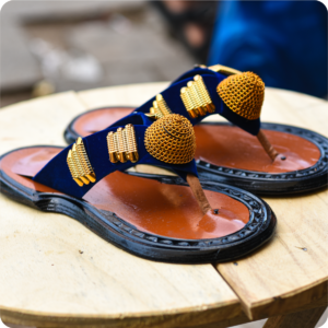 Men Ahenema Slippers with Black and Gold Slippers