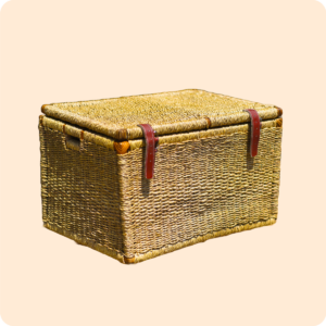Woven Hamper Basket With Cover
