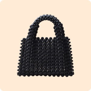 All Black Beaded Bag