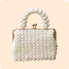 All White Beaded Bag