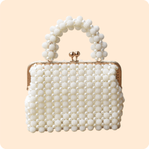 All White Beaded Bag