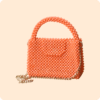 Beaded Orange Hand Bag
