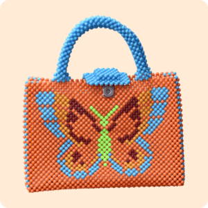 Butterfly Multi Colored Beaded Bag
