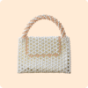 Dwakrom White Pearls Beaded Bag