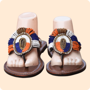Multi Colored Beaded Slippers