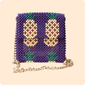 Multi Colored Design Beaded Bag