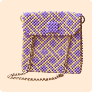Purple & Yellow Beaded Bag